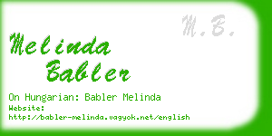 melinda babler business card